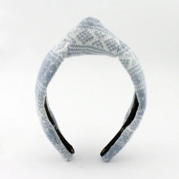 144. The Brooke Shade Winter Blue FairIsle Sweater highknot Headband